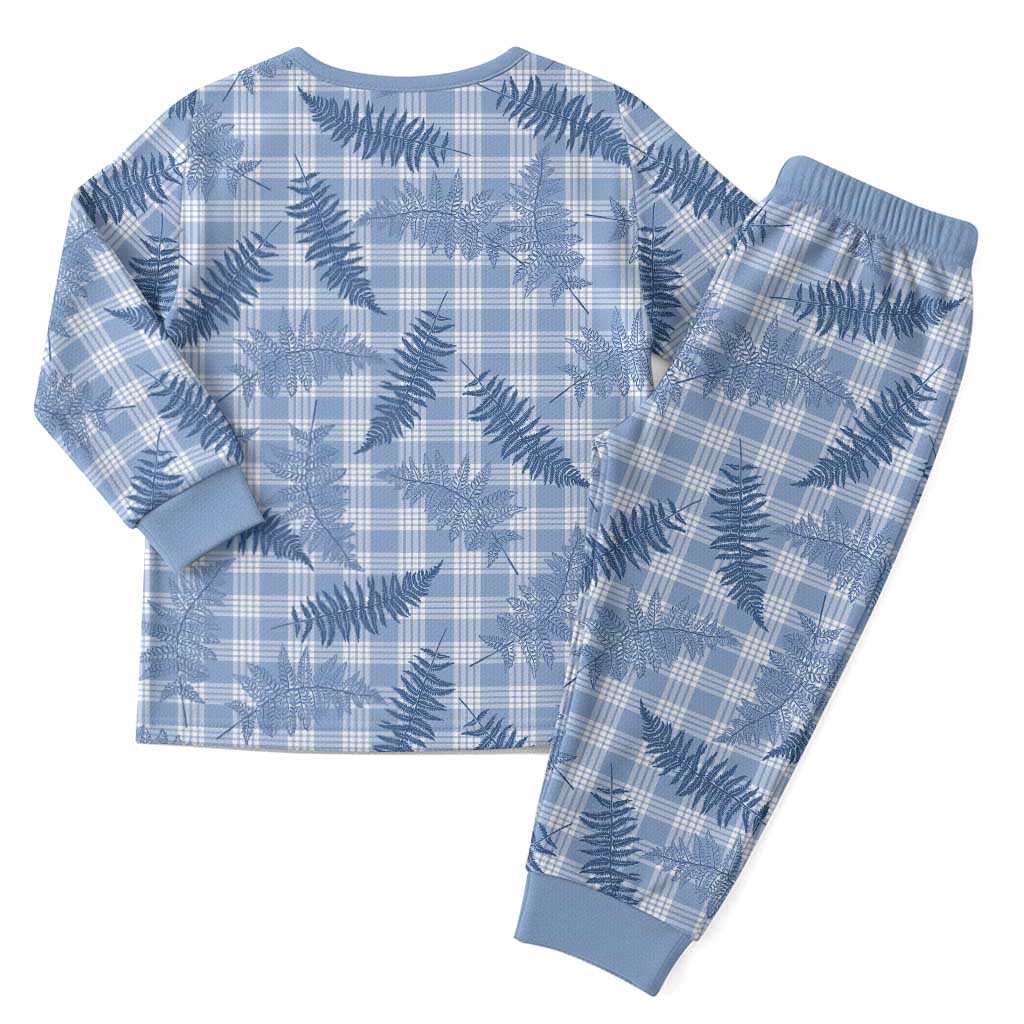 Blue Palaka Hawaii Palapalai Christmas Pajama Set Hawaiian Fern - Polynesian Pride