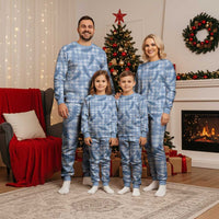 Blue Palaka Hawaii Palapalai Christmas Pajama Set Hawaiian Fern - Polynesian Pride