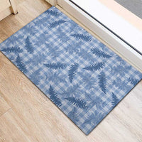 Blue Palaka Hawaii Palapalai Rubber Doormat Hawaiian Fern - Polynesian Pride