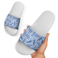 Blue Palaka Hawaii Palapalai Slide Sandals Hawaiian Fern - Polynesian Pride