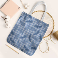 Blue Palaka Hawaii Palapalai Tote Bag Hawaiian Fern - Polynesian Pride