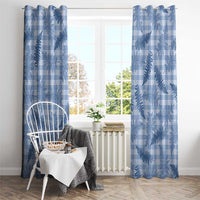 Blue Palaka Hawaii Palapalai Window Curtain Hawaiian Fern - Polynesian Pride