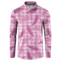 Purple Palaka Hawaii Palapalai Button Sweatshirt Hawaiian Fern - Polynesian Pride