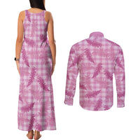 Purple Palaka Hawaii Palapalai Couples Matching Tank Maxi Dress and Long Sleeve Button Shirt Hawaiian Fern LT14 - Polynesian Pride