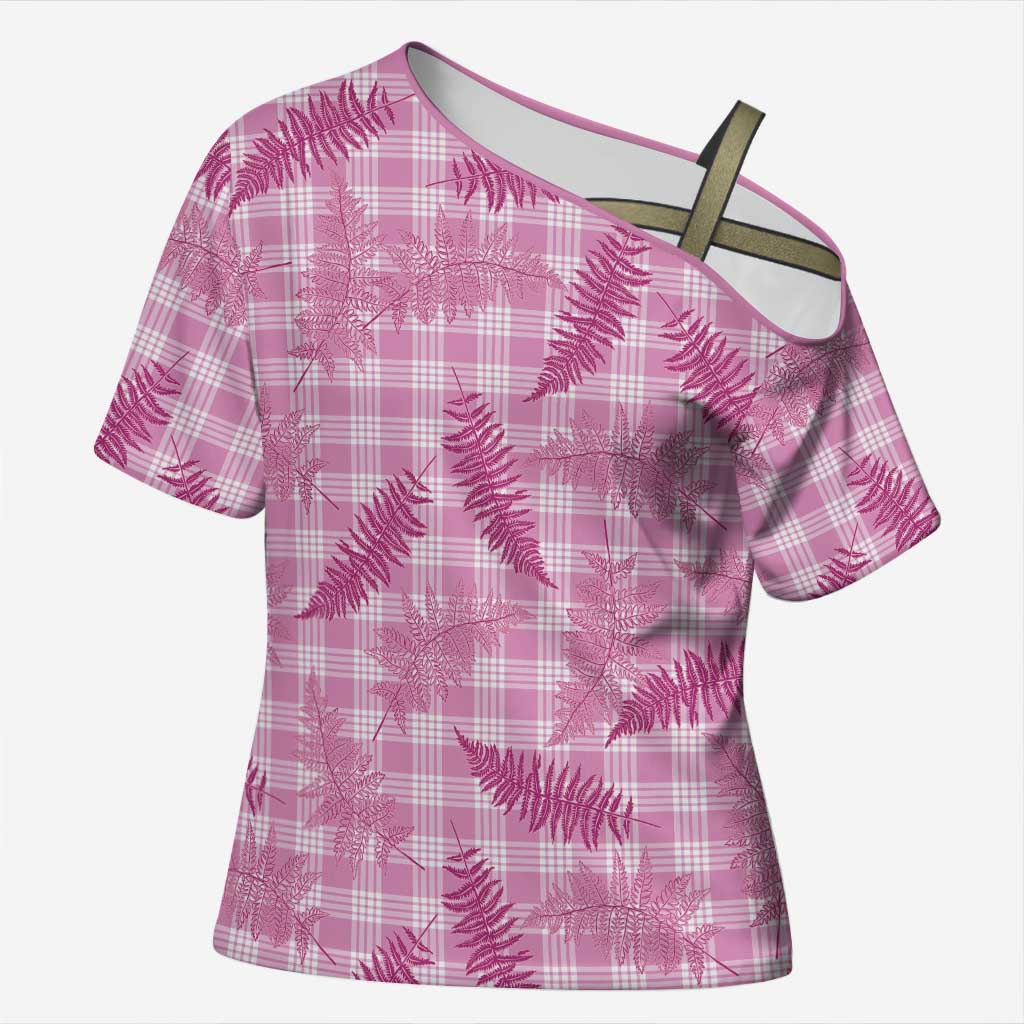 Purple Palaka Hawaii Palapalai Cross Shoulder Shirt Hawaiian Fern - Polynesian Pride
