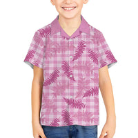 Purple Palaka Hawaii Palapalai Family Matching Long Sleeve Bodycon Dress and Hawaiian Shirt Hawaiian Fern LT14 Son's Shirt Purple - Polynesian Pride