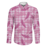 Purple Palaka Hawaii Palapalai Family Matching Off Shoulder Maxi Dress and Hawaiian Shirt Hawaiian Fern LT14 Dad's Shirt - Long Sleeve Purple - Polynesian Pride