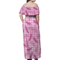 Purple Palaka Hawaii Palapalai Family Matching Off Shoulder Maxi Dress and Hawaiian Shirt Hawaiian Fern LT14 - Polynesian Pride