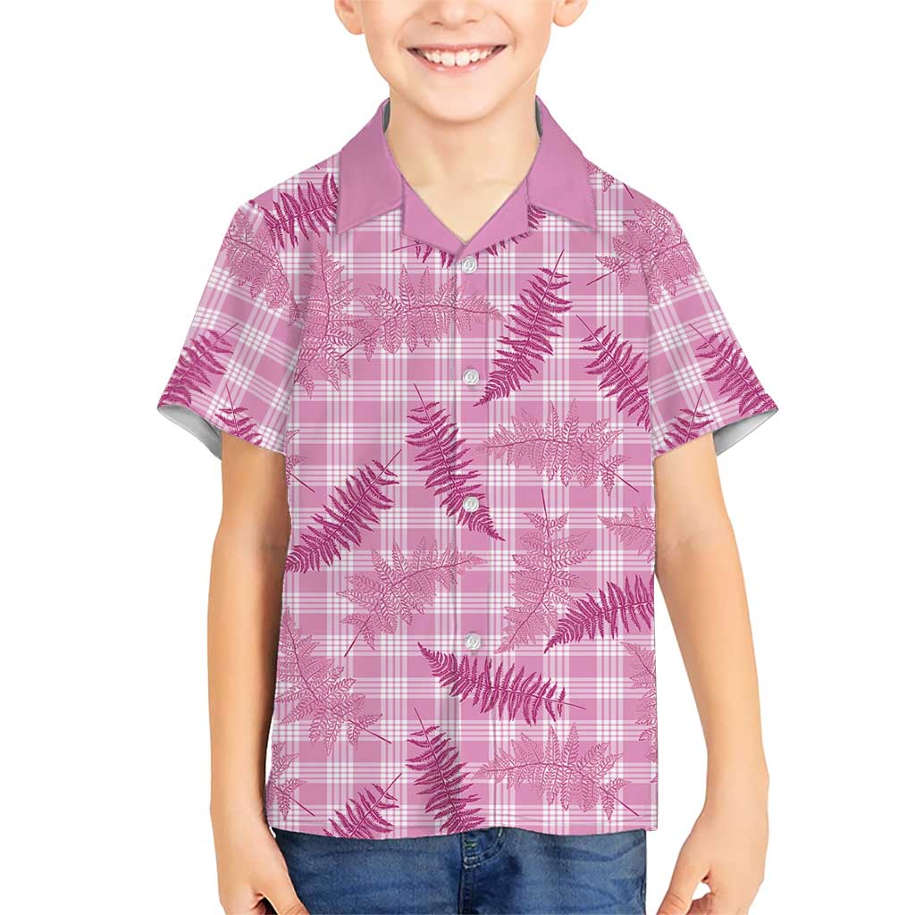 Purple Palaka Hawaii Palapalai Family Matching Off Shoulder Maxi Dress and Hawaiian Shirt Hawaiian Fern LT14 Son's Shirt Purple - Polynesian Pride