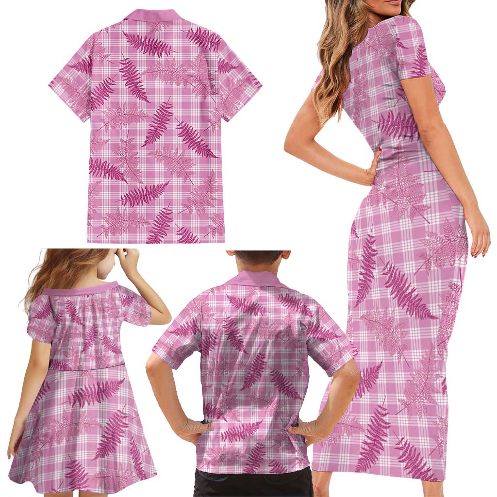 Purple Palaka Hawaii Palapalai Family Matching Short Sleeve Bodycon Dress and Hawaiian Shirt Hawaiian Fern LT14 - Polynesian Pride
