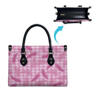 Purple Palaka Hawaii Palapalai Leather Bag Hawaiian Fern - Polynesian Pride