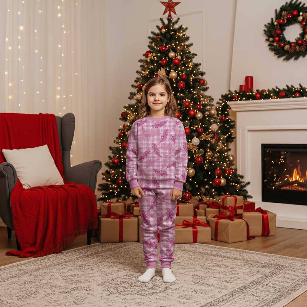 Purple Palaka Hawaii Palapalai Christmas Pajama Set Hawaiian Fern - Polynesian Pride