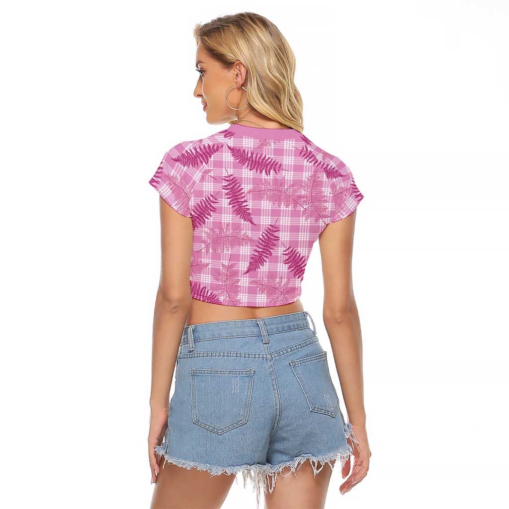 Purple Palaka Hawaii Palapalai Raglan Cropped T Shirt Hawaiian Fern - Polynesian Pride