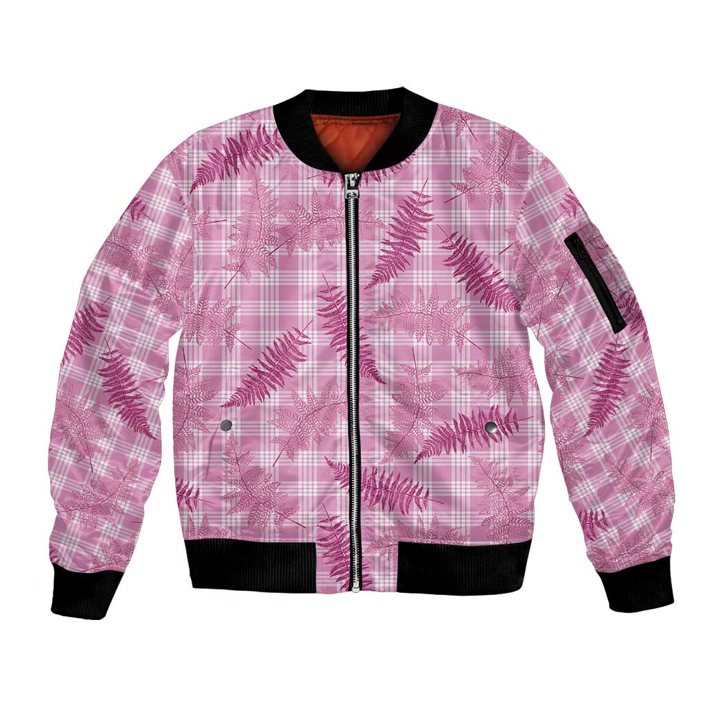 Purple Palaka Hawaii Palapalai Sleeve Zip Bomber Jacket Hawaiian Fern - Polynesian Pride