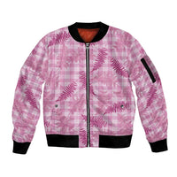 Purple Palaka Hawaii Palapalai Sleeve Zip Bomber Jacket Hawaiian Fern - Polynesian Pride