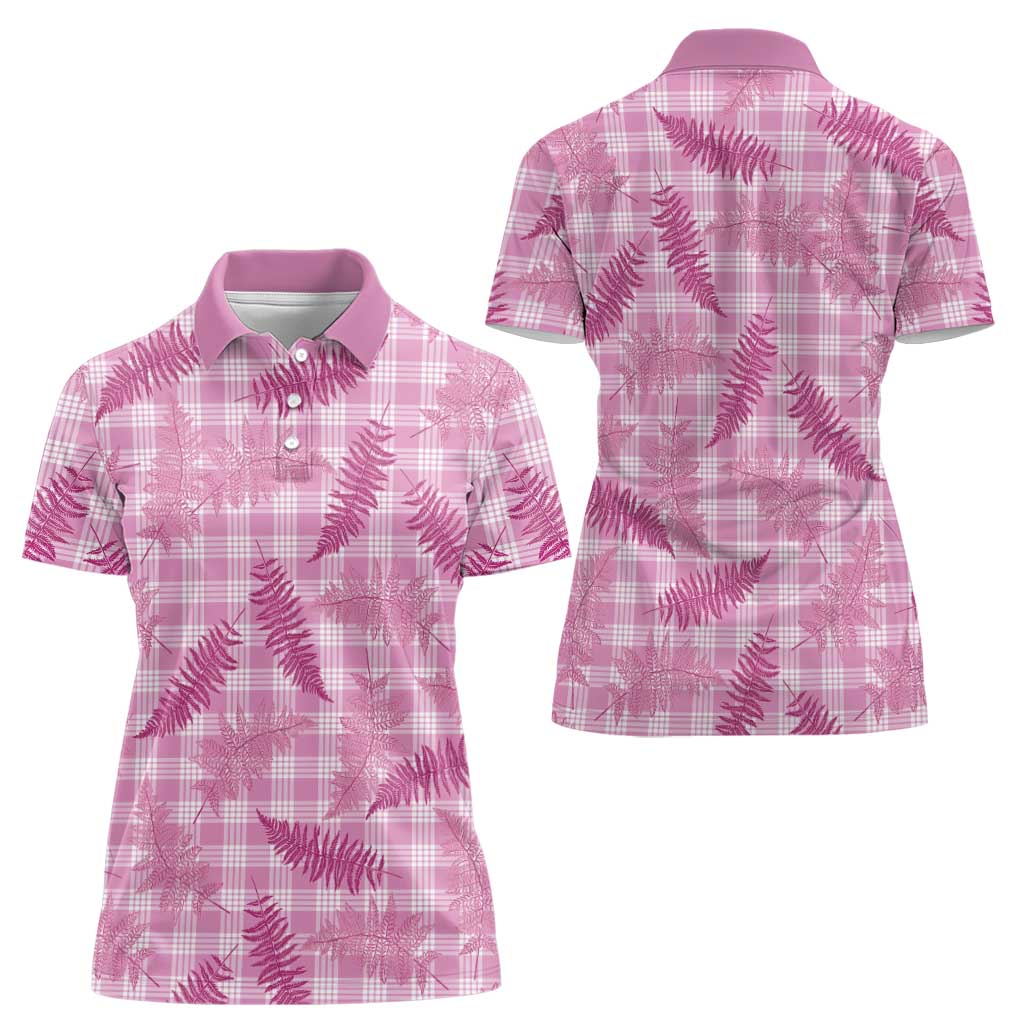Purple Palaka Hawaii Palapalai Women Polo Shirt Hawaiian Fern - Polynesian Pride