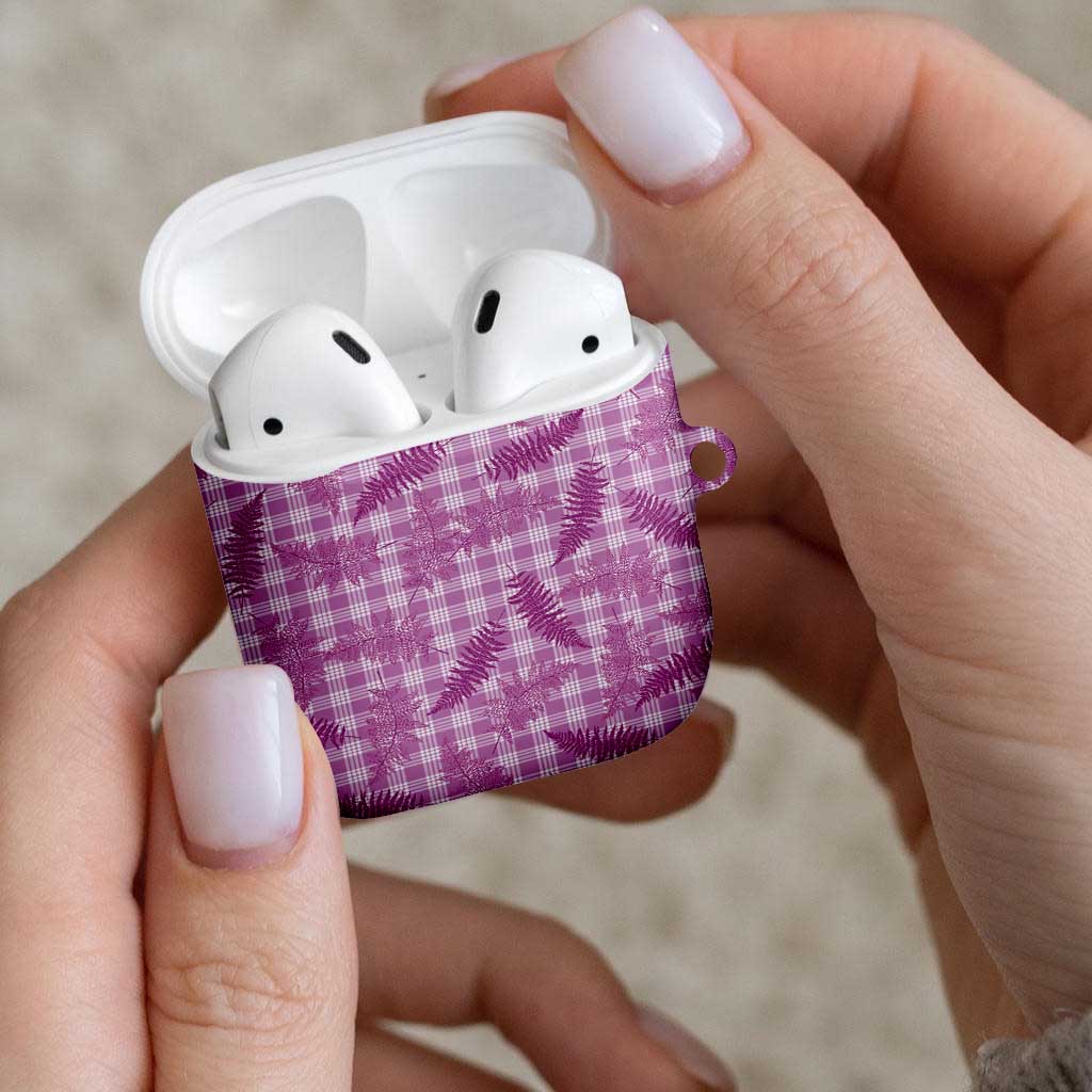 Pink Palaka Hawaii Palapalai AirPods Case Hawaiian Fern - Polynesian Pride