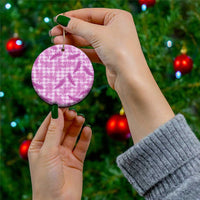 Pink Palaka Hawaii Palapalai Ceramic Ornament Hawaiian Fern - Polynesian Pride