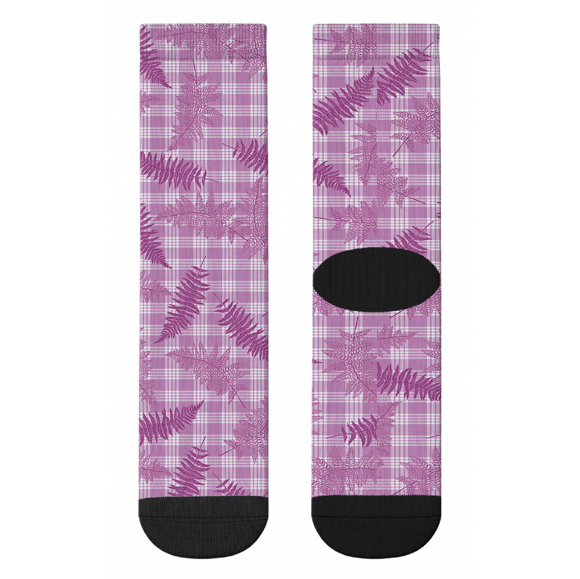 Pink Palaka Hawaii Palapalai Crew Socks Hawaiian Fern