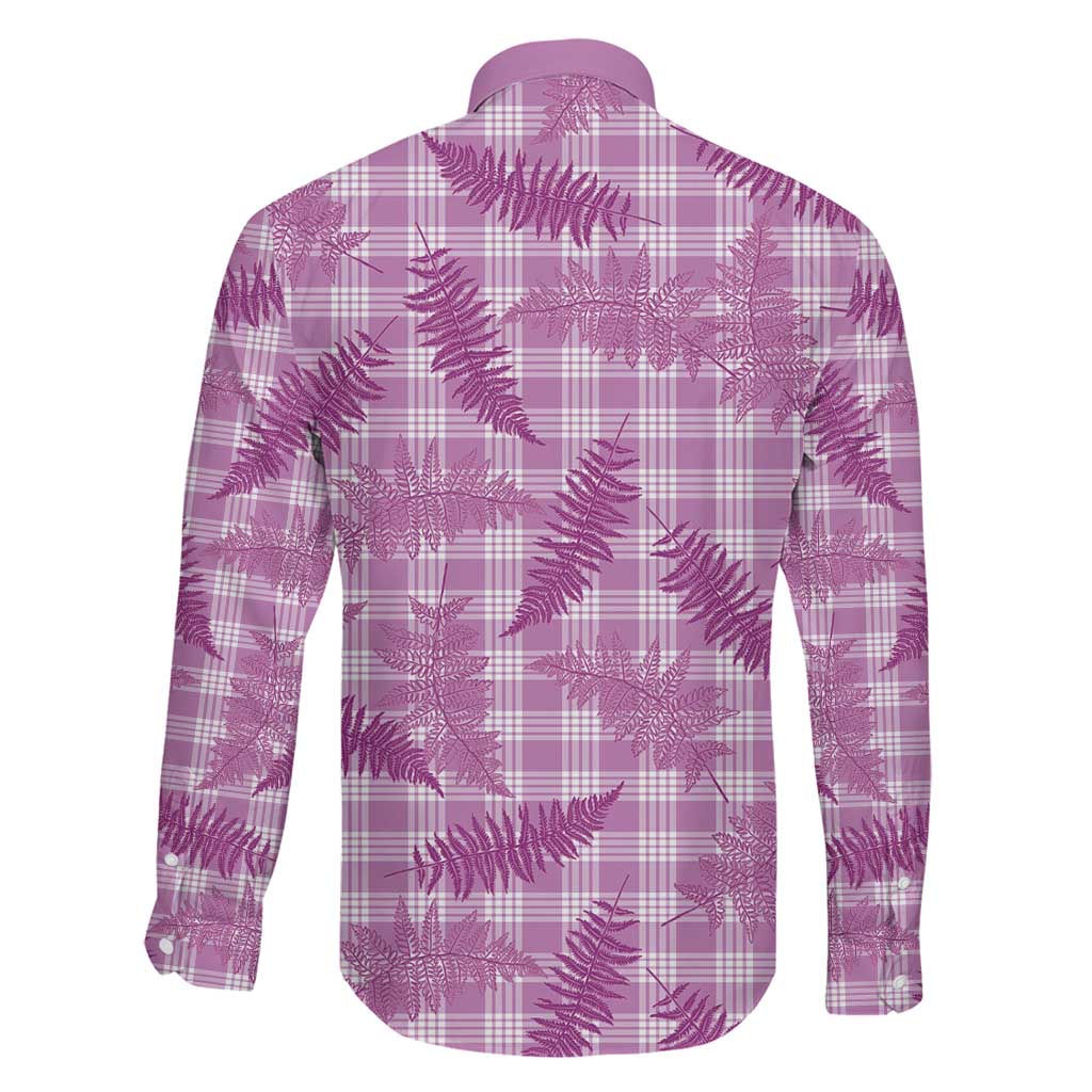 Pink Palaka Hawaii Palapalai Family Matching Long Sleeve Bodycon Dress and Hawaiian Shirt Hawaiian Fern LT14 - Polynesian Pride
