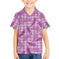 Pink Palaka Hawaii Palapalai Family Matching Mermaid Dress and Hawaiian Shirt Hawaiian Fern LT14 Son's Shirt Pink - Polynesian Pride