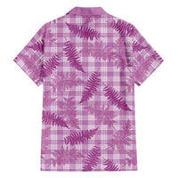 Pink Palaka Hawaii Palapalai Family Matching Off The Shoulder Long Sleeve Dress and Hawaiian Shirt Hawaiian Fern LT14 - Polynesian Pride