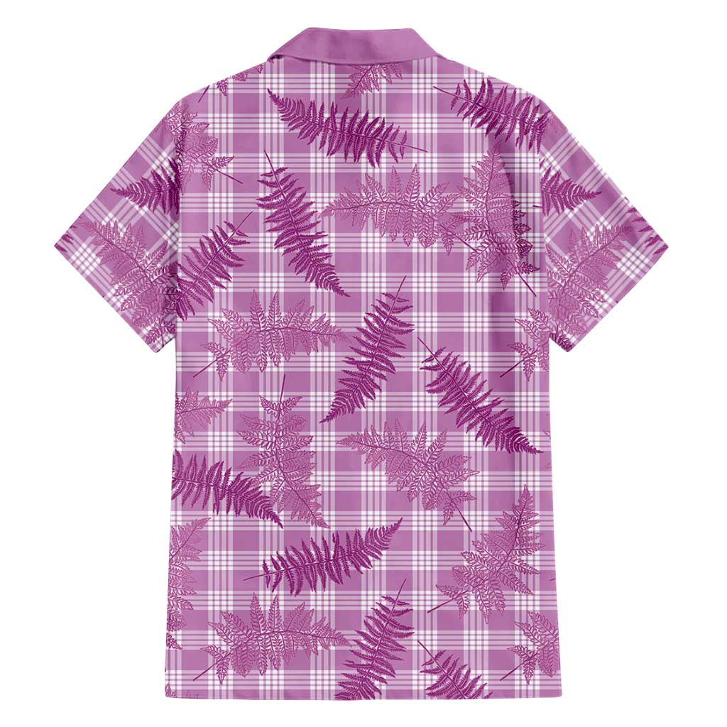 Pink Palaka Hawaii Palapalai Family Matching Off Shoulder Short Dress and Hawaiian Shirt Hawaiian Fern LT14 - Polynesian Pride