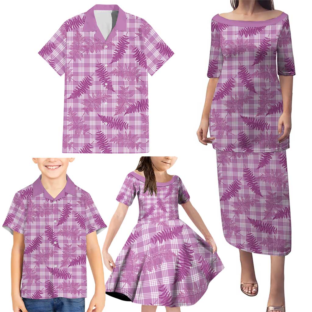Pink Palaka Hawaii Palapalai Family Matching Puletasi and Hawaiian Shirt Hawaiian Fern - Polynesian Pride