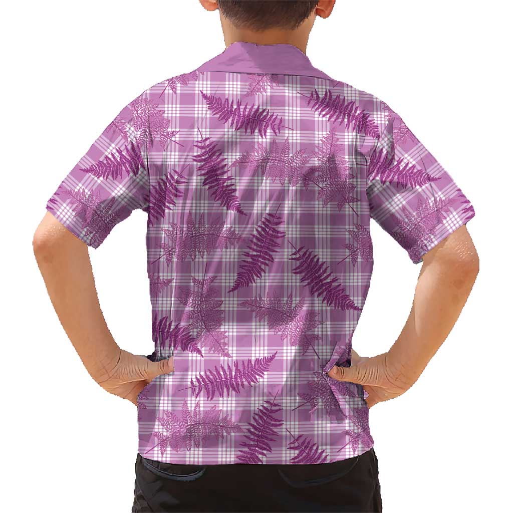 Pink Palaka Hawaii Palapalai Family Matching Short Sleeve Bodycon Dress and Hawaiian Shirt Hawaiian Fern LT14 - Polynesian Pride