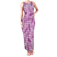 Pink Palaka Hawaii Palapalai Family Matching Tank Maxi Dress and Hawaiian Shirt Hawaiian Fern LT14 Mom's Dress Pink - Polynesian Pride