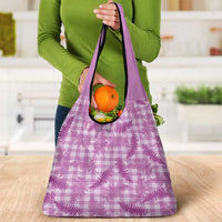 Pink Palaka Hawaii Palapalai Grocery Bag Hawaiian Fern - Polynesian Pride