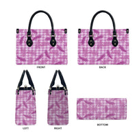 Pink Palaka Hawaii Palapalai Leather Bag Hawaiian Fern - Polynesian Pride
