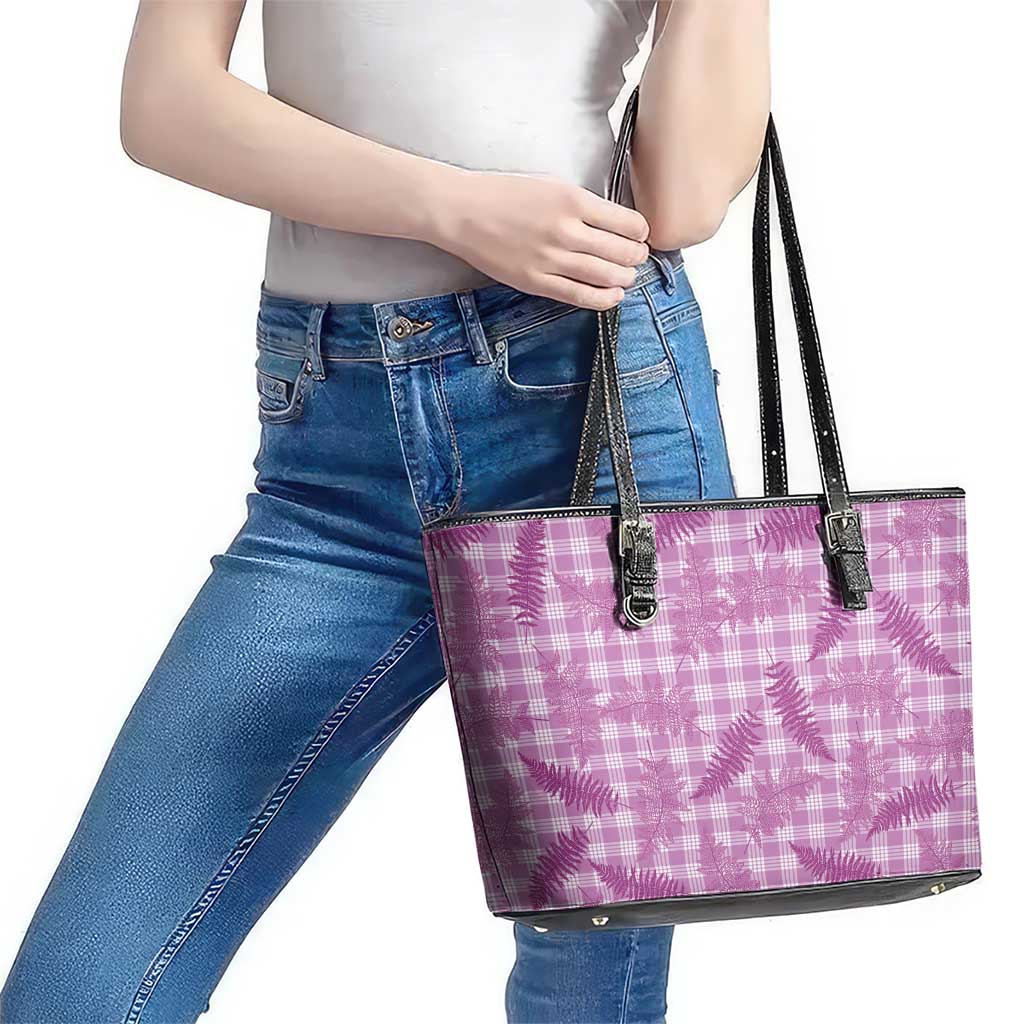Pink Palaka Hawaii Palapalai Leather Tote Bag Hawaiian Fern - Polynesian Pride
