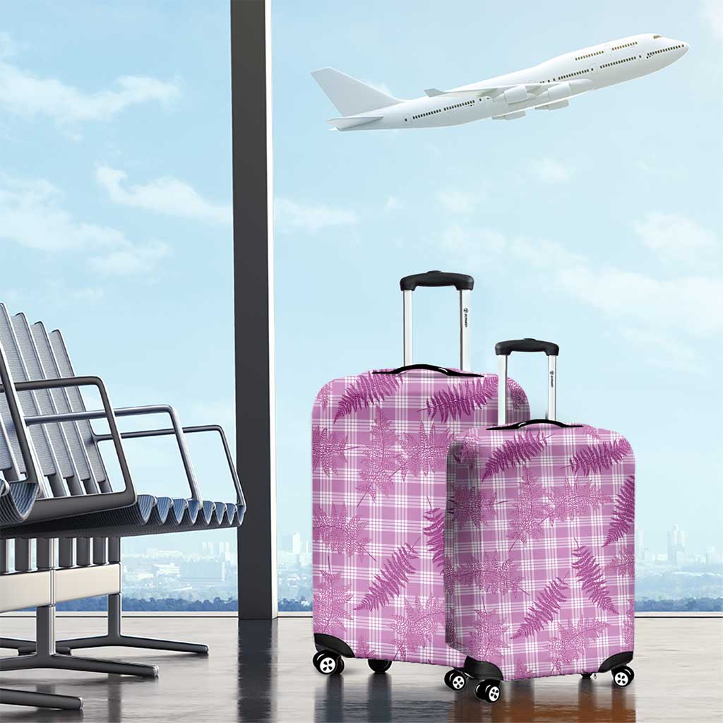 Pink Palaka Hawaii Palapalai Luggage Cover Hawaiian Fern - Polynesian Pride