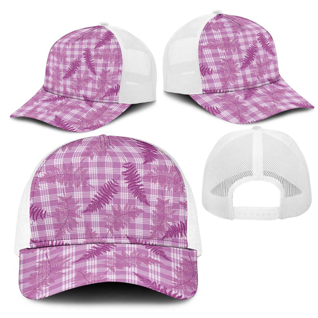 Pink Palaka Hawaii Palapalai Mesh Trucker Cap Hawaiian Fern