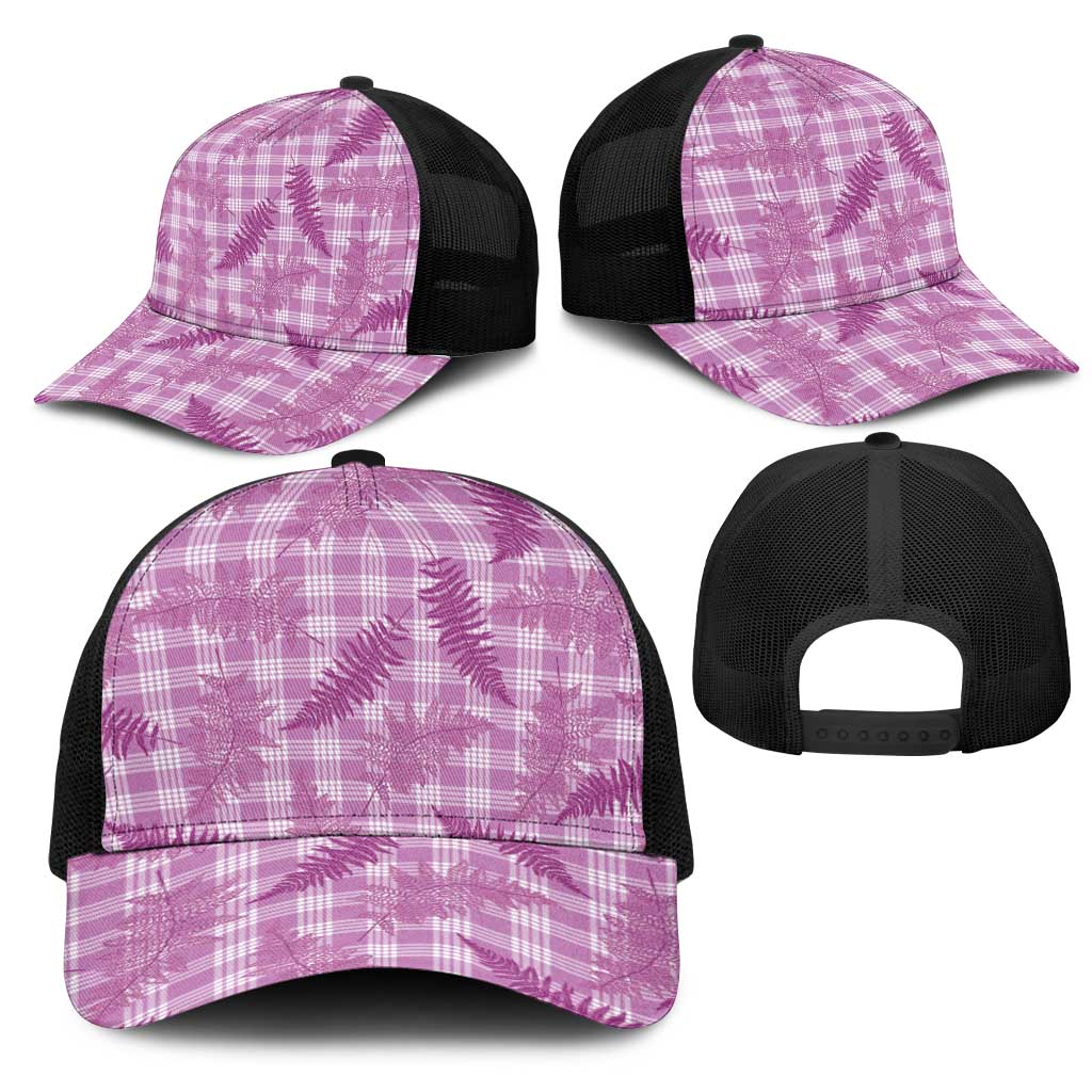 Pink Palaka Hawaii Palapalai Mesh Trucker Cap Hawaiian Fern