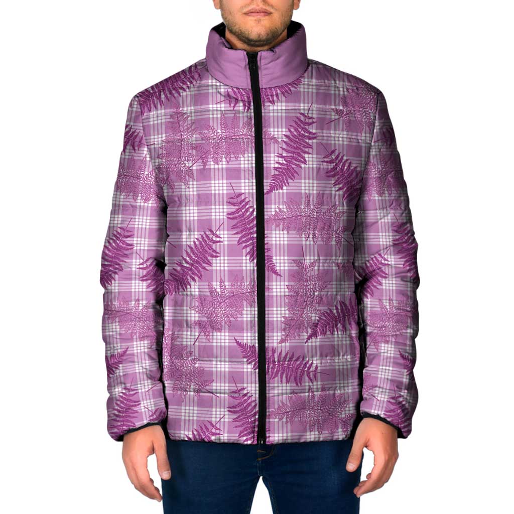 Pink Palaka Hawaii Palapalai Padded Jacket Hawaiian Fern - Polynesian Pride