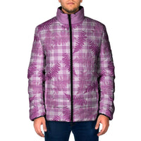 Pink Palaka Hawaii Palapalai Padded Jacket Hawaiian Fern - Polynesian Pride