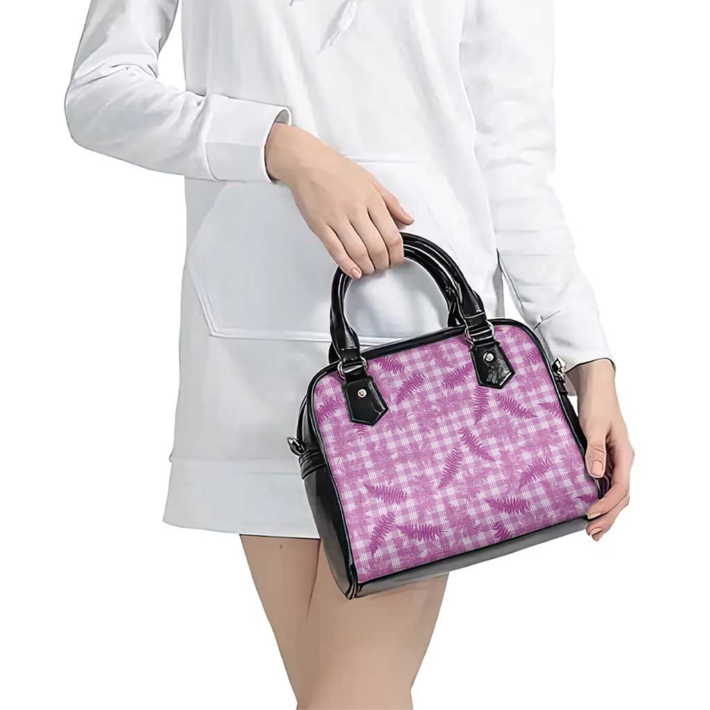 Pink Palaka Hawaii Palapalai Shoulder Handbag Hawaiian Fern - Polynesian Pride