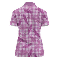 Pink Palaka Hawaii Palapalai Women Polo Shirt Hawaiian Fern - Polynesian Pride