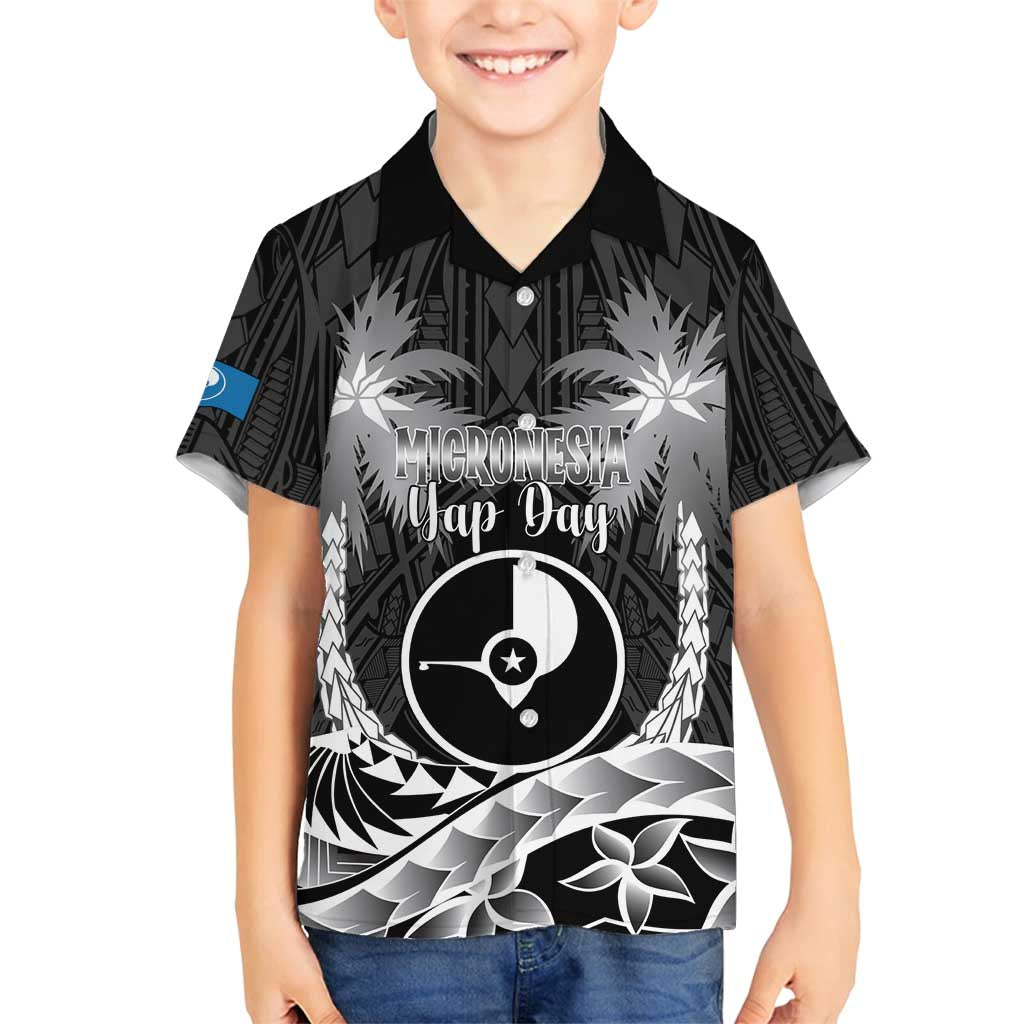 FSM Yap Day Family Matching Puletasi and Hawaiian Shirt 2025 Wa'ab Micronesia Black Color