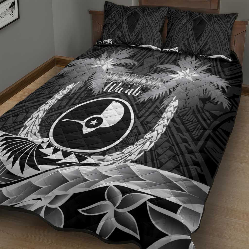 FSM Yap Day Quilt Bed Set 2025 Wa'ab Micronesia Black Color