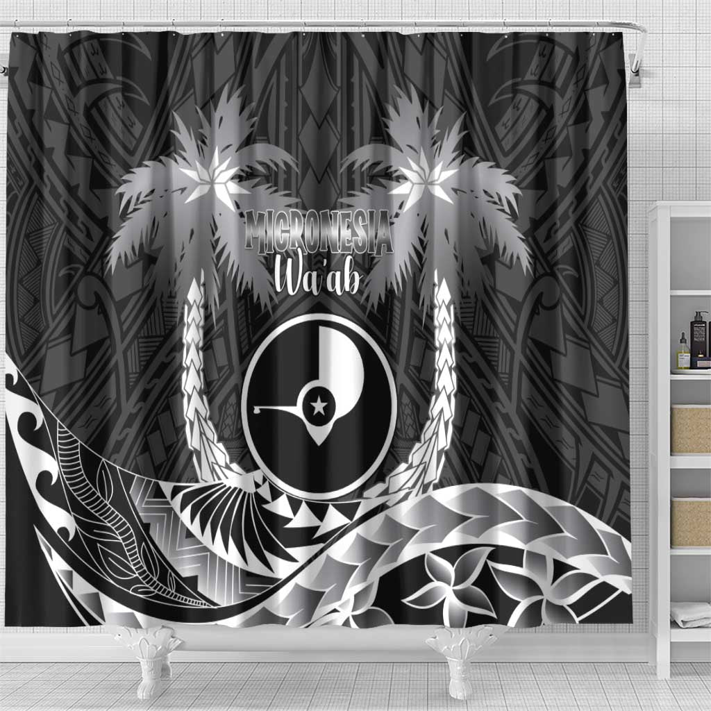 FSM Yap Day Shower Curtain 2025 Wa'ab Micronesia Black Color