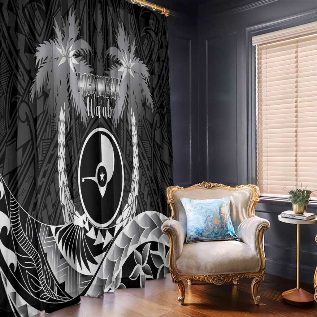 FSM Yap Day Window Curtain 2025 Wa'ab Micronesia Black Color