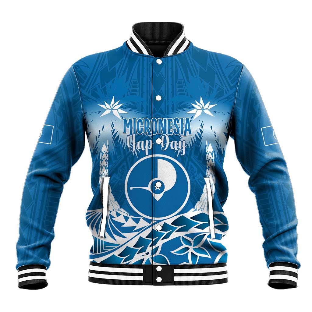 FSM Yap Day Baseball Jacket 2025 Wa'ab Micronesia Flag Color