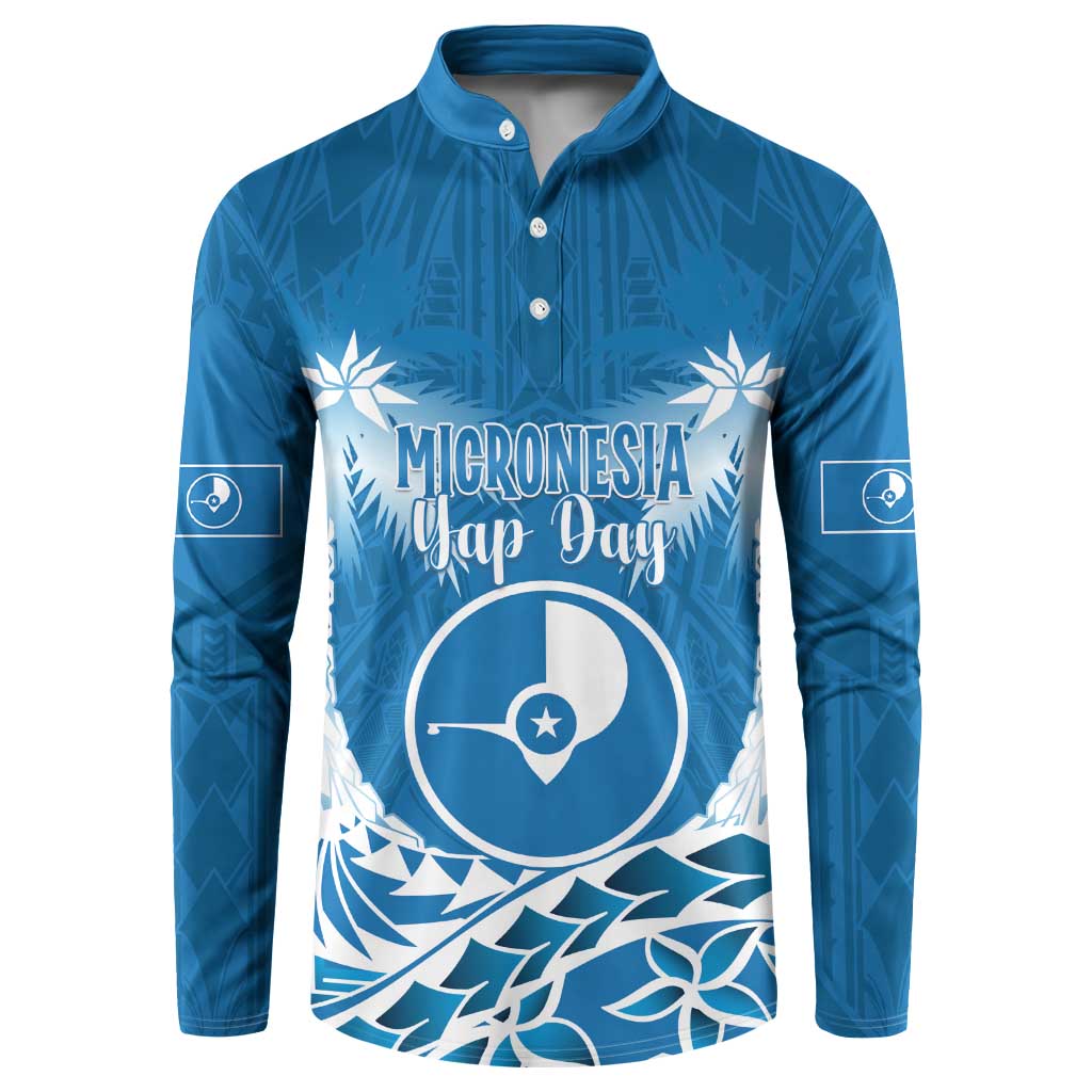 FSM Yap Day Button Sweatshirt 2025 Wa'ab Micronesia Flag Color