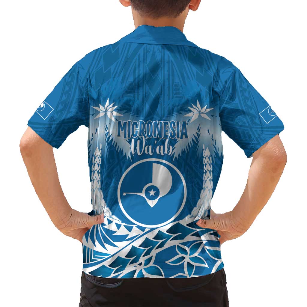 FSM Yap Day Family Matching Puletasi and Hawaiian Shirt 2025 Wa'ab Micronesia Flag Color