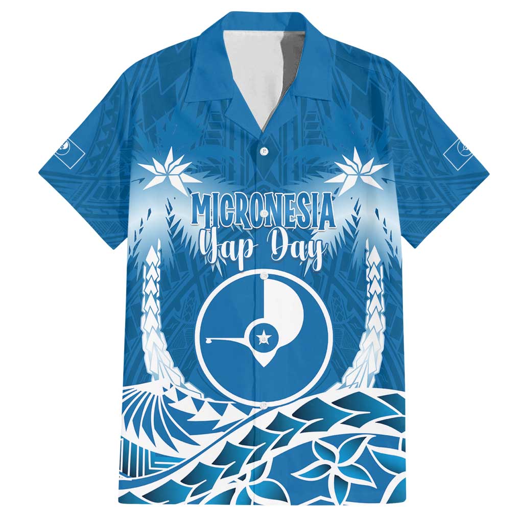 FSM Yap Day Family Matching Puletasi and Hawaiian Shirt 2025 Wa'ab Micronesia Flag Color