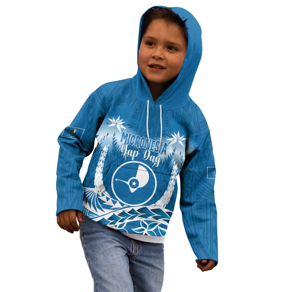 FSM Yap Day Kid Hoodie 2025 Wa'ab Micronesia Flag Color