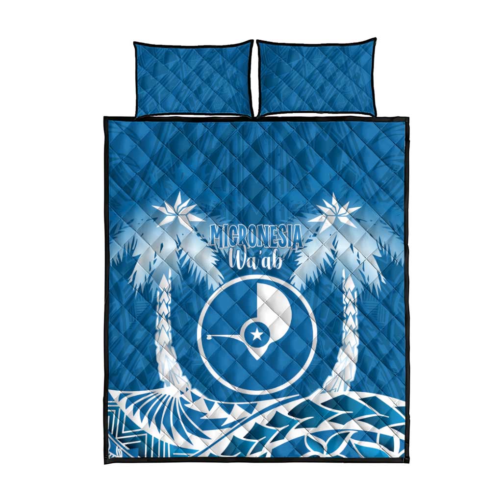 FSM Yap Day Quilt Bed Set 2025 Wa'ab Micronesia Flag Color